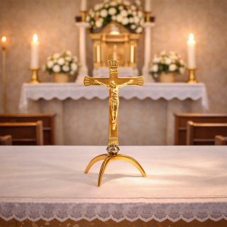Classic Altar Cross with Three-Foot Base 27 cm