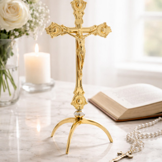Classic Altar Cross with Three-Foot Base 41 cm