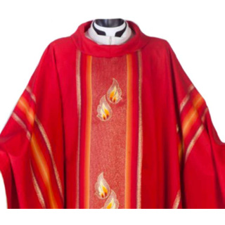 Chasuble Holy Spirit Seven Flames Wool and Silk