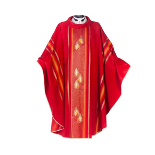 Chasuble Holy Spirit Seven Flames Wool and Silk