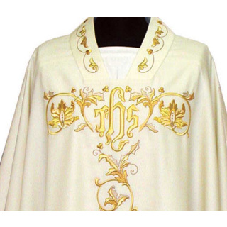 Casulla Medieval Ihs de lana seda