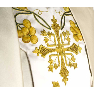 Casula Pallio Croce e Ornati ricamo a mano in seta