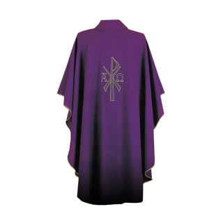 Casulla litúrgica poliéster con Monograma Cristo Gamma