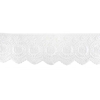 Border for altar cloth in macramé with IHS embroidery 16 cm