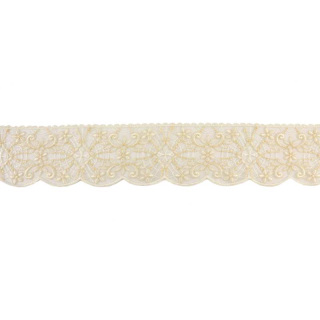 Puntilla para mantel de altar Cruces y Flores sobre tul 8 cm