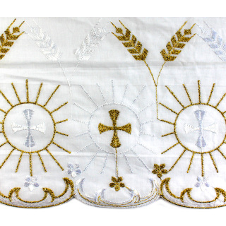 Puntilla para mantel de altar cruces y espigas 22 cm