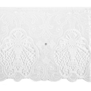 Puntilla para mantel de altar Cruces y Cálices con pedrería 17 cm