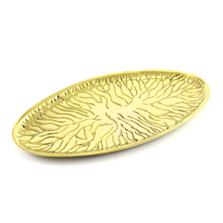 Bandeja ovalada de metal elaborado 18x9 cm