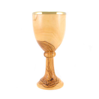 Olive Wood Chalice with Knop 20.5 cm