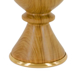 Olive Wood Chalice Metal Cup 15 cm