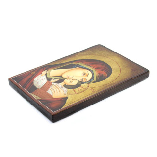Icono Virgen con Niño pintado 30x22 cm