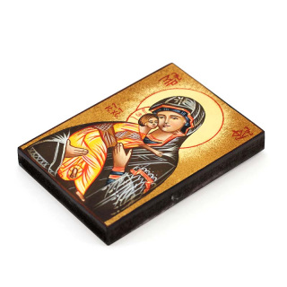 Icono Virgen de la Ternura pintado 10x14 cm