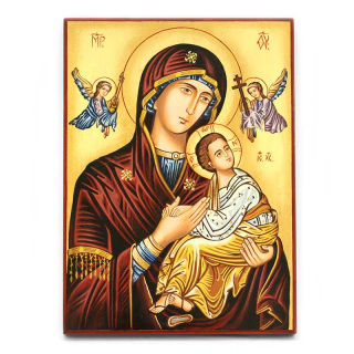 Icono pintado de Nuestra Señora del Perpetuo Socorro 30x22 cm