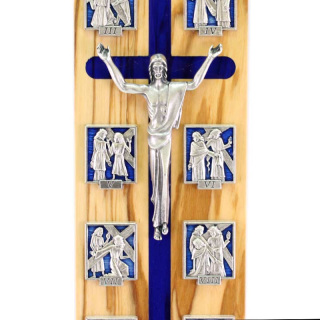 Cuadro Vía Crucis madera de olivo 7,5x33 cm
