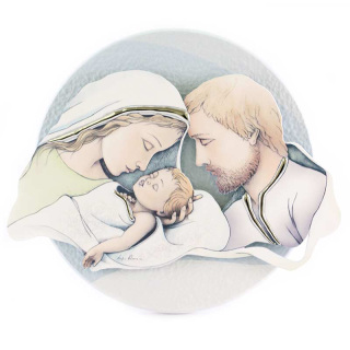 Image Holy Family Blue Background 17.5x15 cm