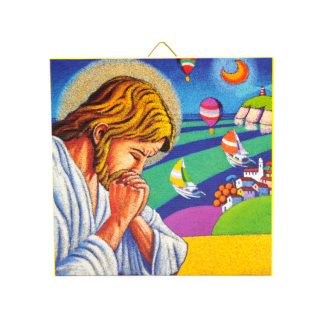 Image Praying Jesus 10x10 cm Stefano Calisti