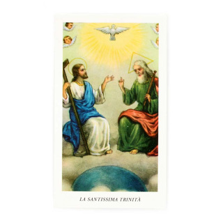Imagen de la Santísima Trinidad con oración 6x11 cm 100 uds.