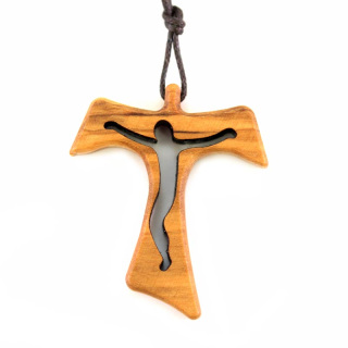 Pendente Croce Tau con corpo traforato 3,5x4 cm
