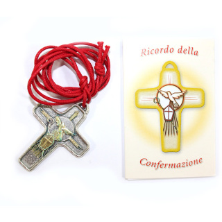 Metal Cross Dove with string 4.5x3.5 cm