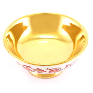 Ceramic Offertory Ciborium red decoration Diameter 14 cm