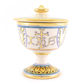 Ceramic Ciborium with JHS decoration 16 cm