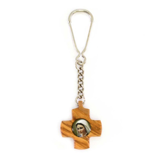 Llavero cruz de madera de olivo Medjugorje 3,5x12 cm