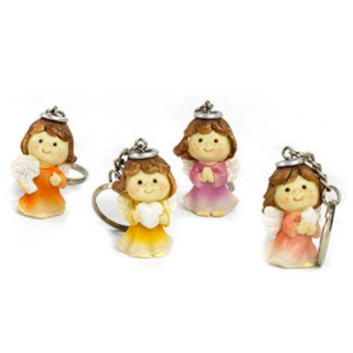 Keychain Funny Angel in resin 3.7 cm