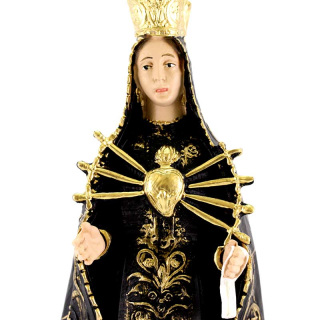 Statua Madonna Addolorata in resina colorata 28 cm