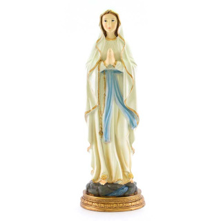 Statua Madonna di Lourdes in resina colorata 30 cm