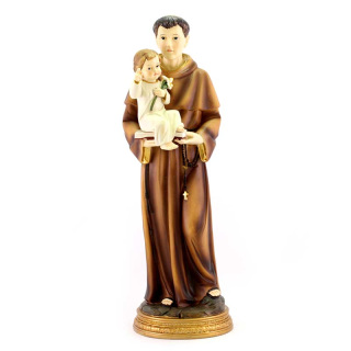 Colored Resin Statue St. Anthony 40 cm
