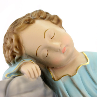 Colored Resin Sleeping Baby Jesus Statue 30 cm