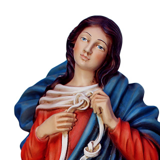 Colored Resin Statue Our Lady Untier of Knots 30 cm