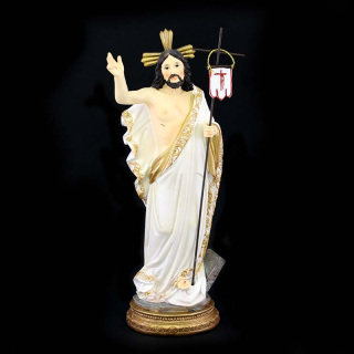 Statua Gesù Risorto in resina colorata 22 cm