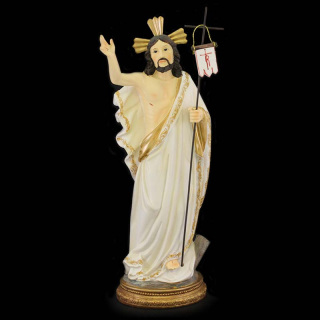 Estatua de resina de color Jesús Resucitado 31 cm
