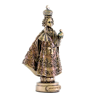 Infant Jesus of Prague bronze resin statue 9 cm