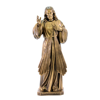 Estatua Jesús Misericordioso en resina bronce 50 cm
