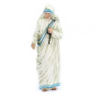 St. Teresa of Calcutta statue in painted wood 17 cm