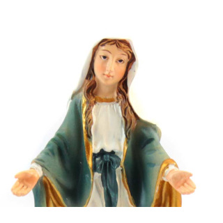 Our Lady of Miracles Colored Resin Statue 11 cm