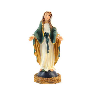 Our Lady of Miracles Colored Resin Statue 11 cm