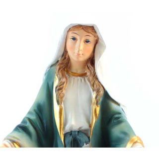 Our Lady of Miracles Colored Resin Statue 23 cm
