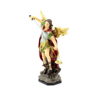 St. Michael Archangel Painted Resin Statue 20 cm