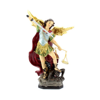 St. Michael Archangel Painted Resin Statue 20 cm