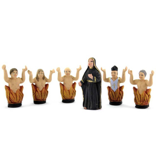 Our Lady of Sorrows and Purging Souls Statue 7 cm