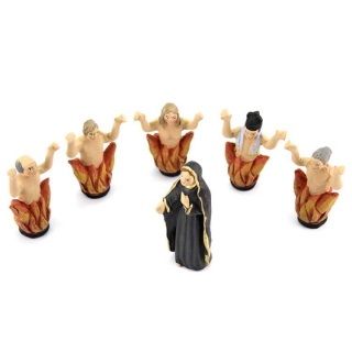 Our Lady of Sorrows and Purging Souls Statue 9 cm