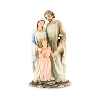 Holy Family Colored Resin Statue 25 cm