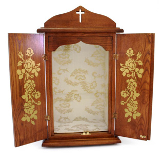 Scarabattolo in legno e vetro per statua 33x57x20,5 cm