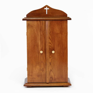 Scarabattolo in legno e vetro per statua 33x57x20,5 cm