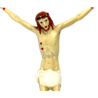 Corpo di Cristo in plastica colorata 7,5x6 cm