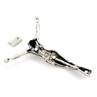 Corpo di Cristo in metallo argentato 5,5x7 cm