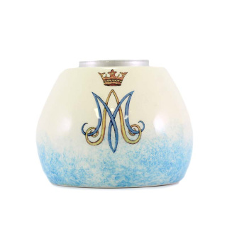 Marian lamp with light base in colored ceramic 8,5x6,5 cm